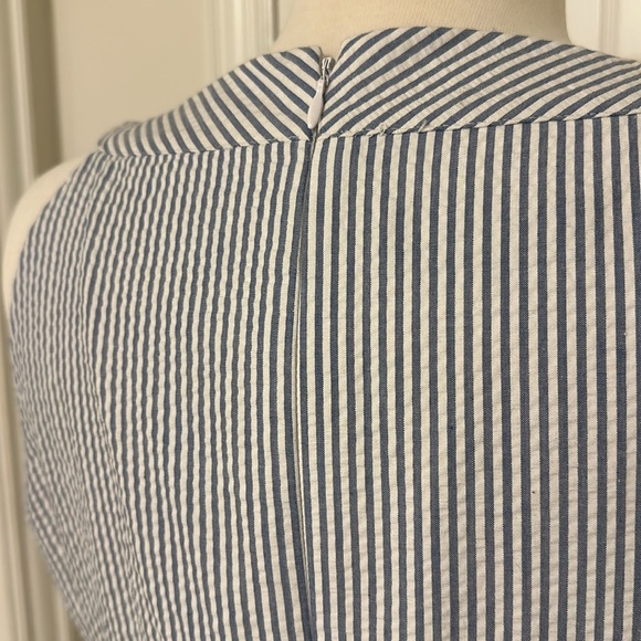Blue & White Seersucker Dress - Picture 4 of 8